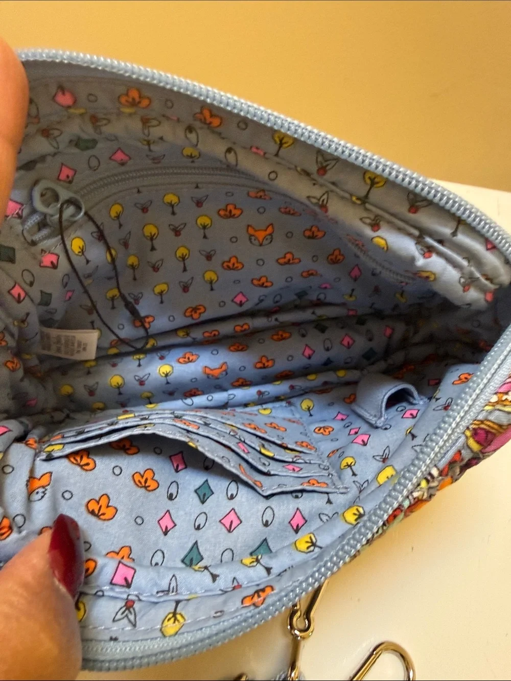 Vera Bradley RFID Light Blue Quilted Paisley Crossbody Purse - mini